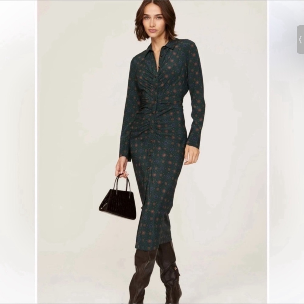 VERONICA BEARD Emerald Multi Mesika Dress Sz 12